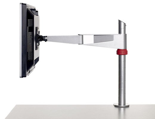 Standard Silver Single Monitor Arm Table Clamp Kit (Made in USA TAA Compliant Arm)