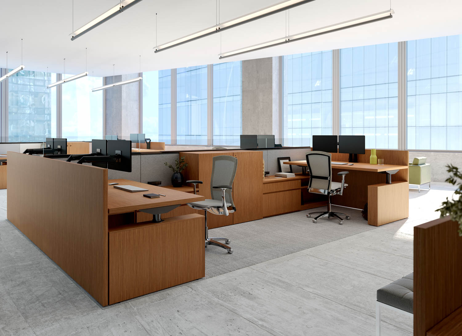 Reff Reff Profiles Workstations Open Plan Panels Height-Adjustable Life Sapper Veneer