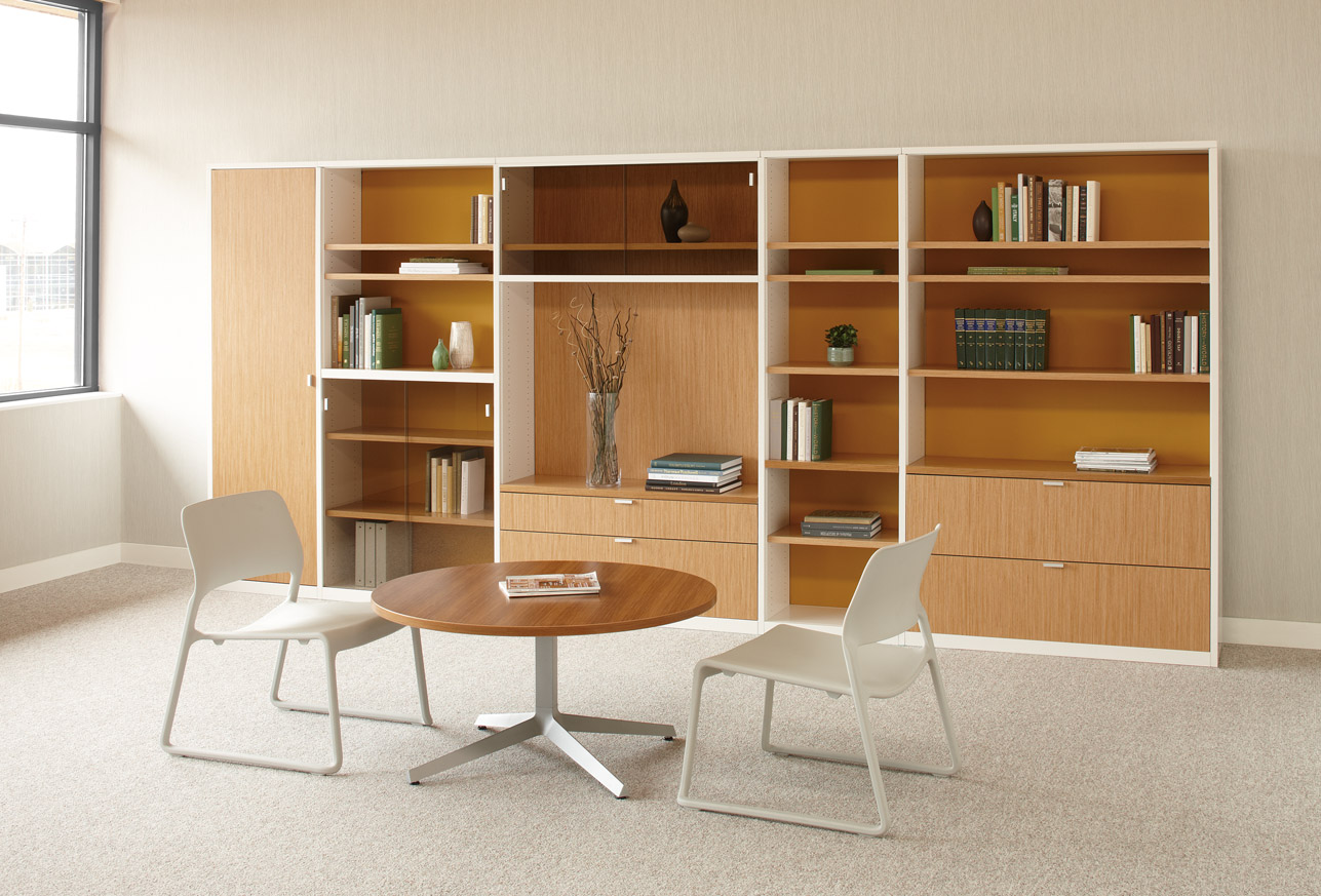 Wallmounted Template Storage Solution in white laminate