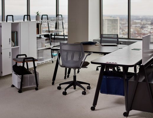 rockwell unscripted easy table modular storage multigeneration by knoll mobile storage cart