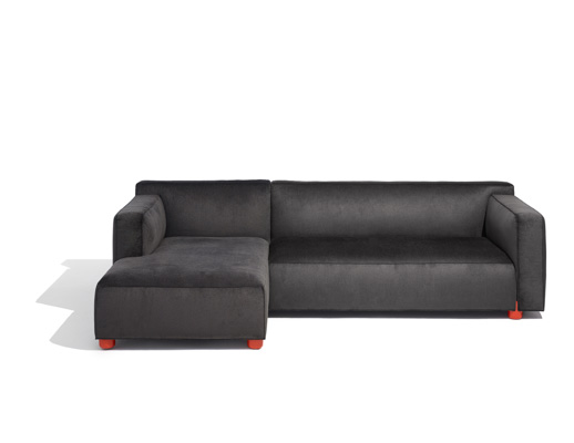 Barber Osgerby Lounge Collection Chaise Lounge red foot