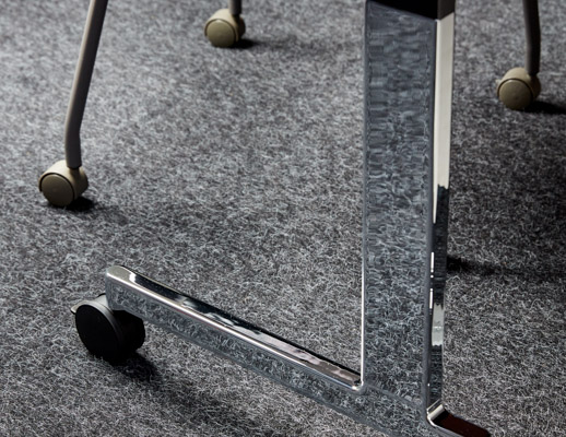 neocon showroom 2017 adaptive planning pixel c leg table chrome finish 