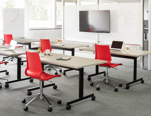 Gigi chairs Pixel T leg table marc krusin