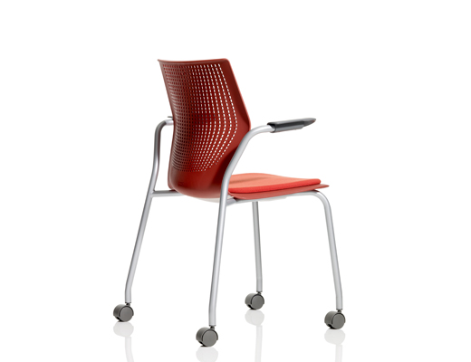MultiGeneration by Knoll red Stacking Chair