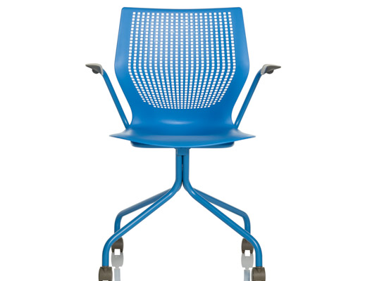 multigeneration by knoll hybrid chair formway design side chair bright blue